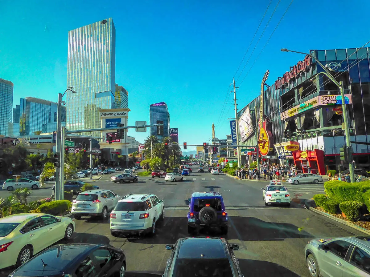 Exploring the Las Vegas Strip via the double-decker RTC bus, a fun and affordable way for couples to see the sights