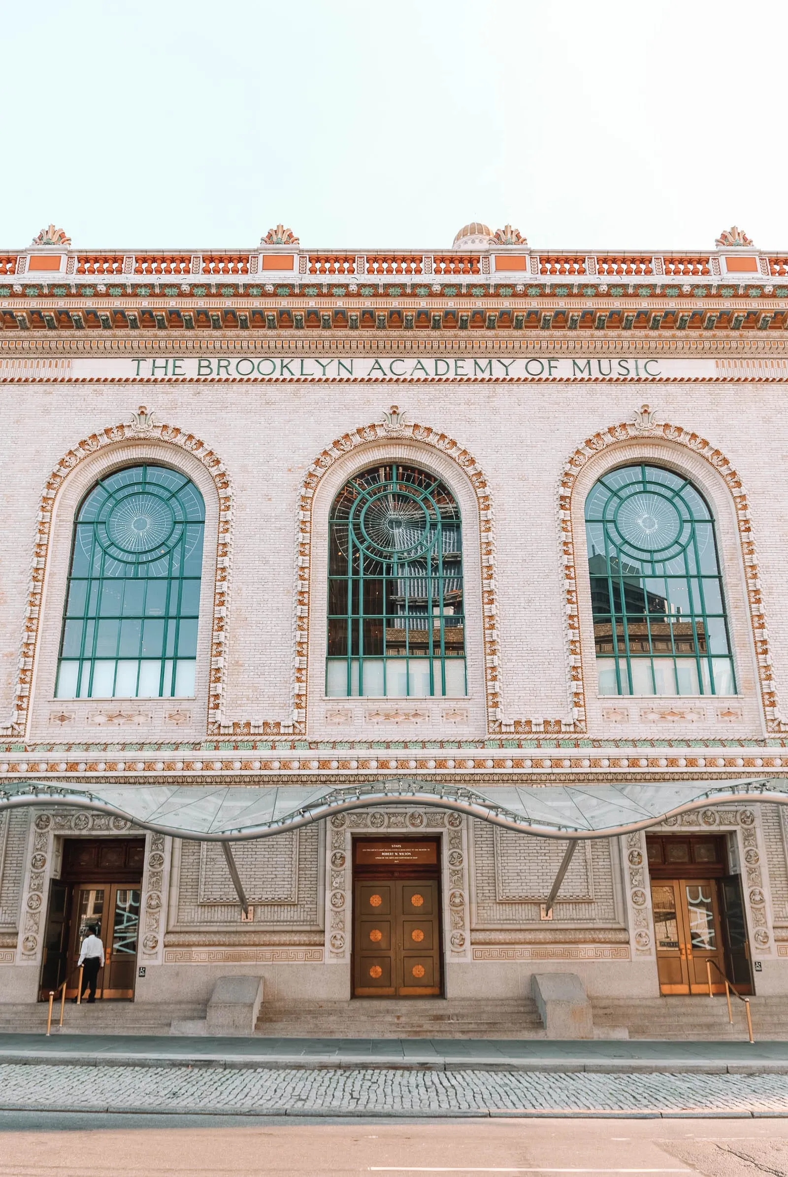Exterior facade of the Brooklyn Academy of Music (BAM) cultural center