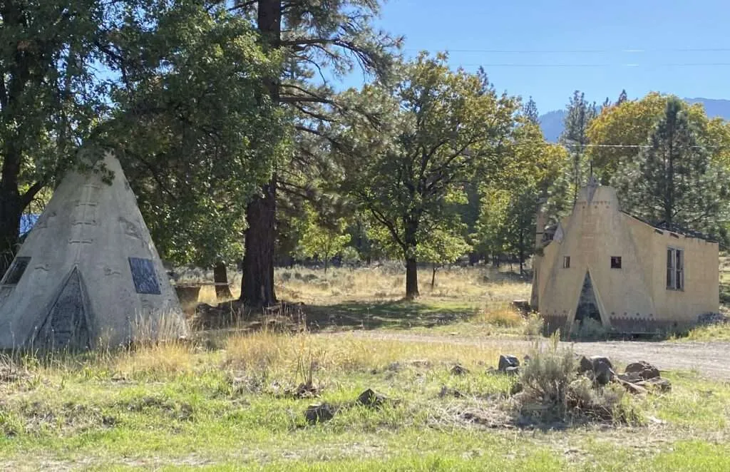 Exterior shot of a wigwam unit from the road