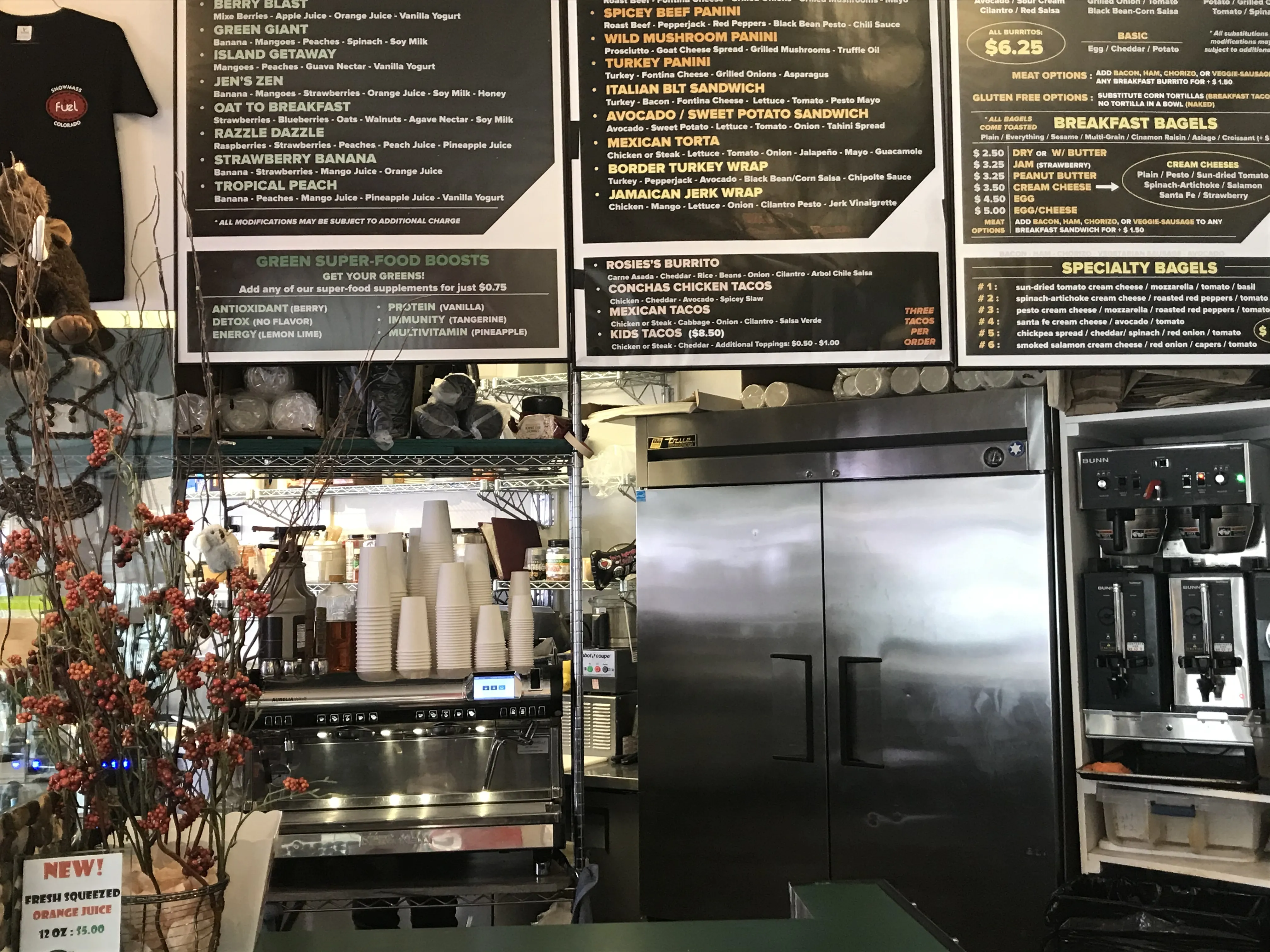 Exterior view of Fuel Cafe in Snowmass Mall