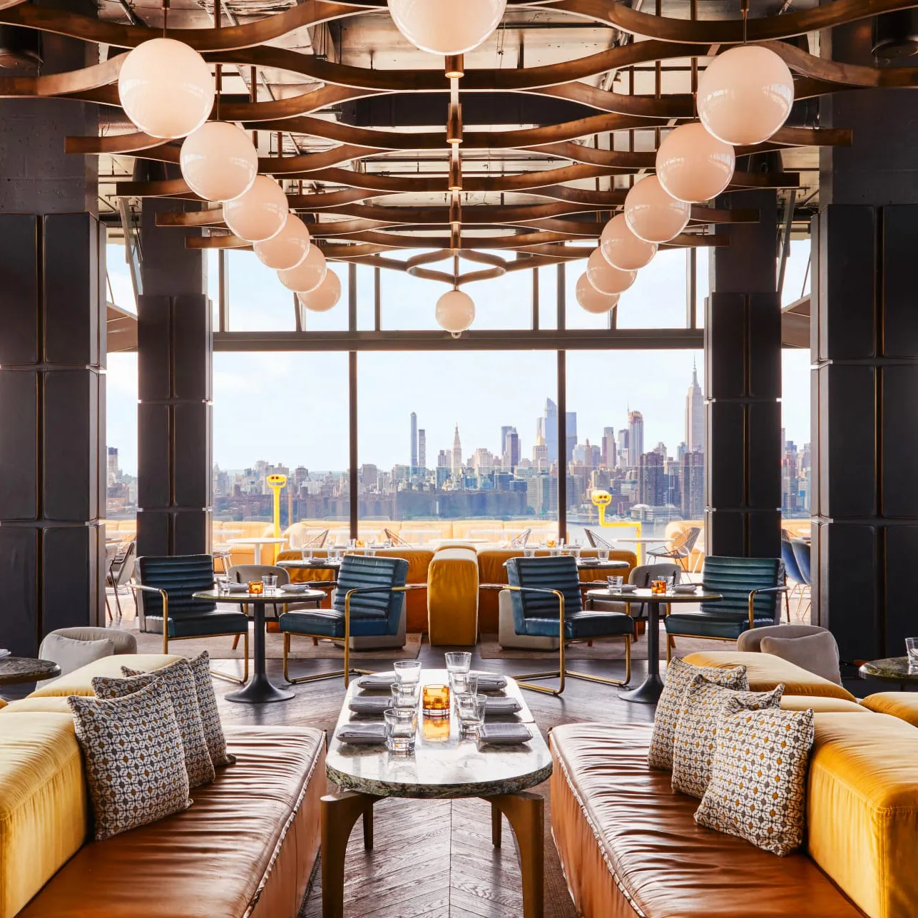 Exterior view of the distinctive William Vale hotel in Williamsburg