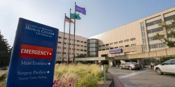 Exterior view of UW Medical Center Montlake, a key site for University Of Washington Plastic Surgery training.