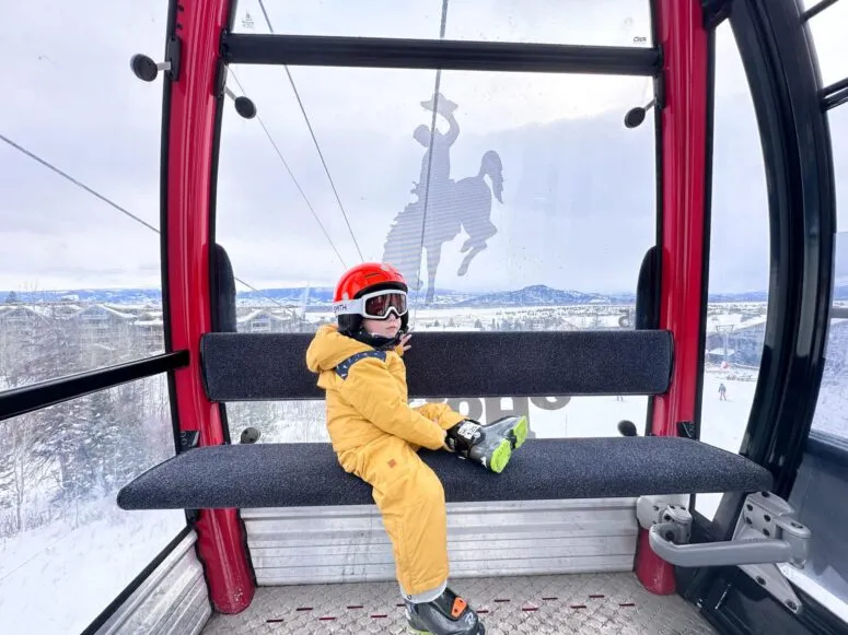 Family waiting for a ski lift at Jackson Hole Mountain Resort