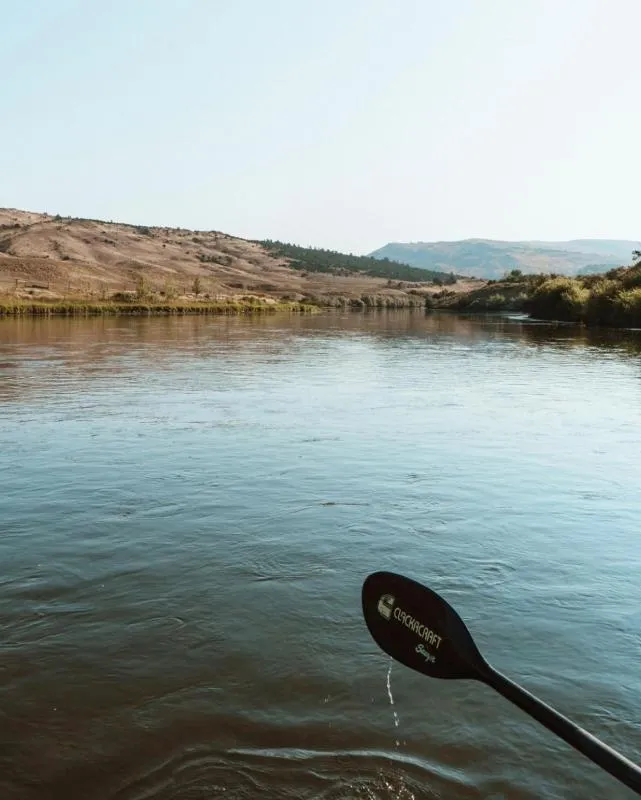 Fly fishing on the North Platte River during autumn