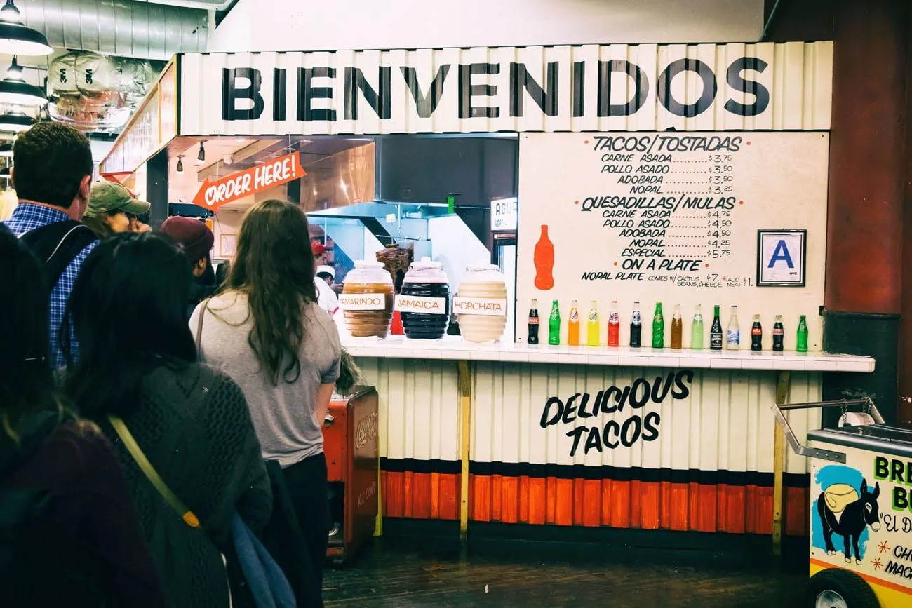 Fresh tacos from Los Tacos No. 1 stall in Chelsea Market