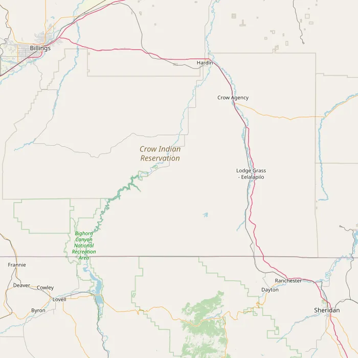 Geographical map showing locations of weather stations used for Sheridan Wyoming climate data