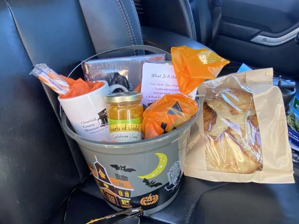 Gift basket filled with local goodies