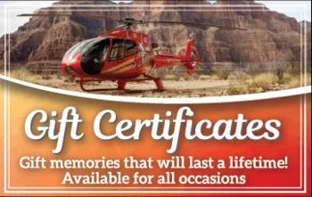 Gift certificate banner for helicopter tours in the Las Vegas area