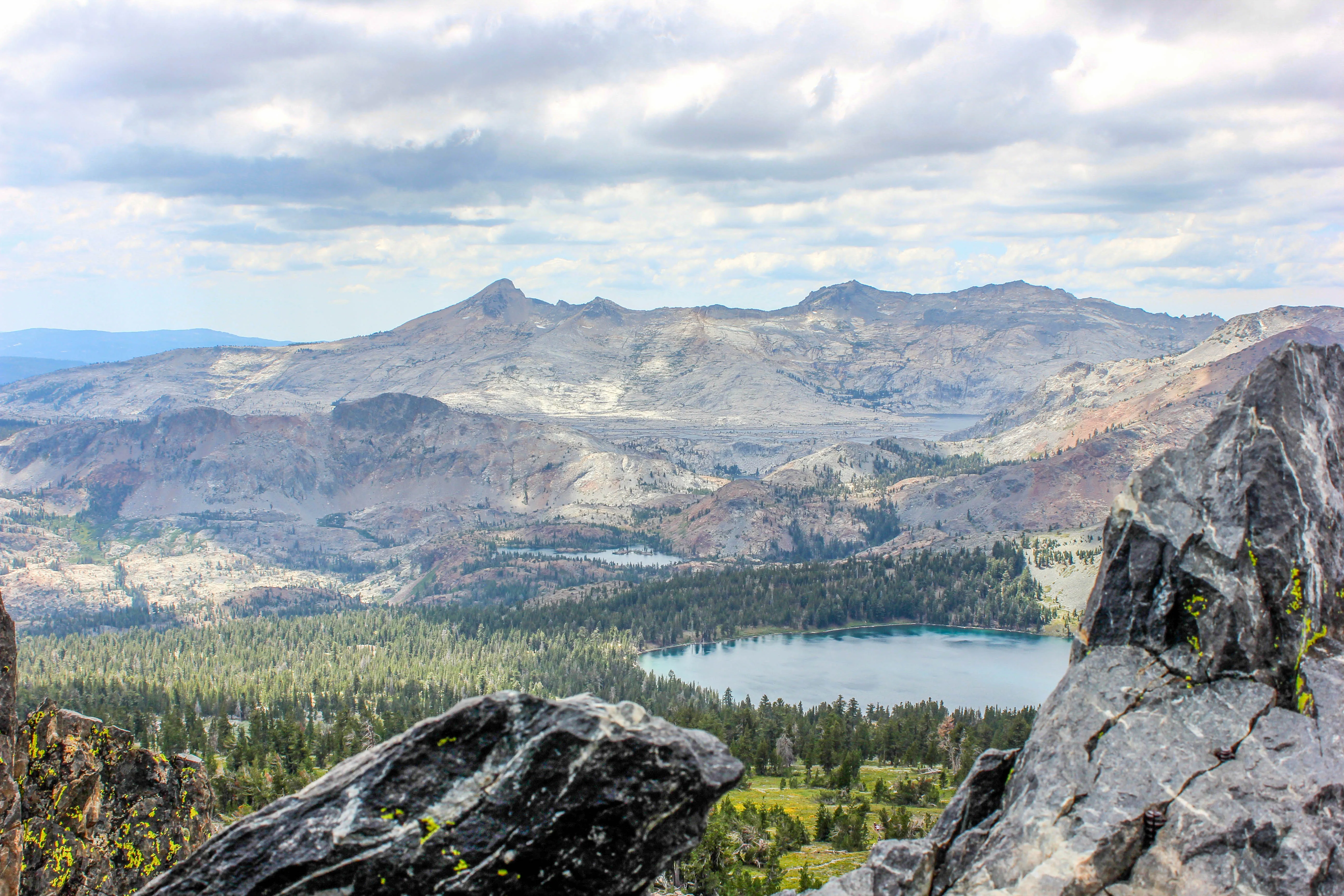 Gilmore Lake with mountains in the background in Desolation Wilderness