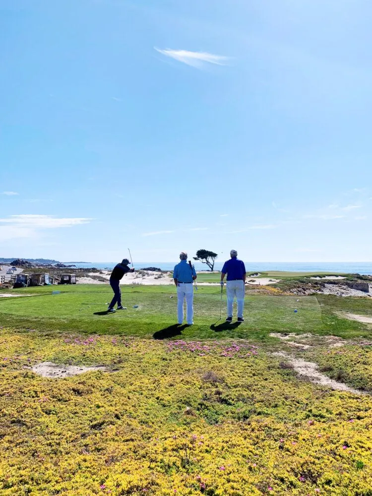 Golfers on the 17 Mile Drive in Monterey