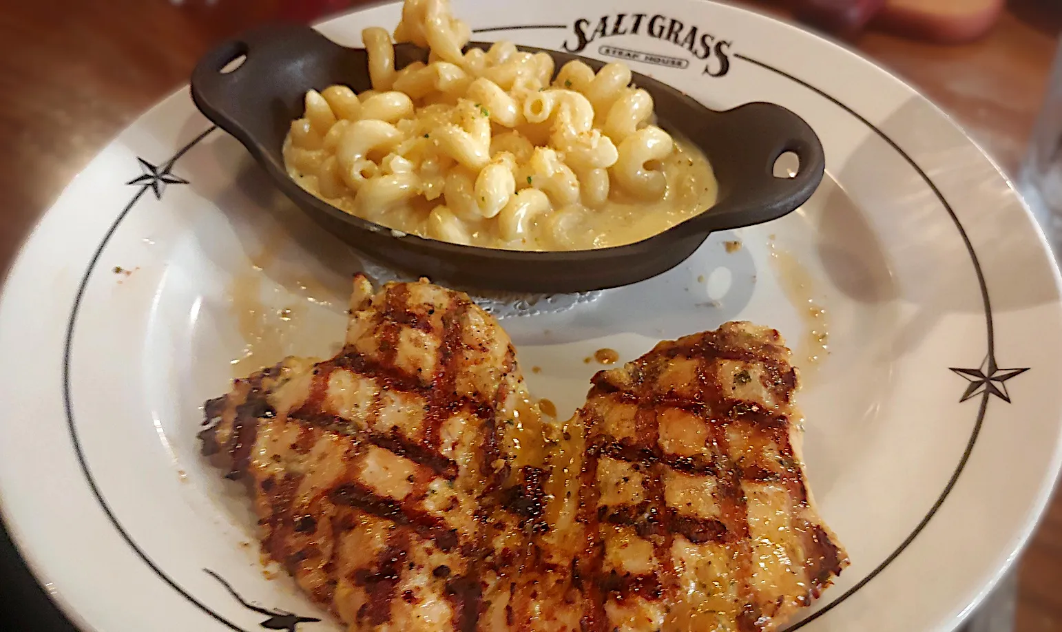 Grilled Chicken Breast at Saltgrass, an alternative to steak for what to eat in san antonio texas