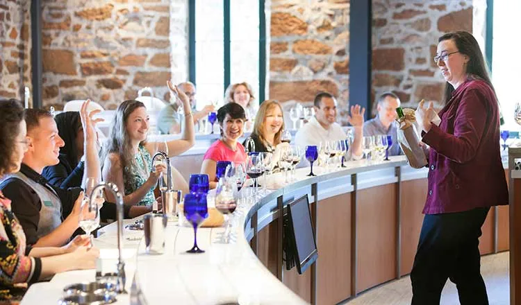 Guests attending a class at CIA Greystone, part of the Culinary Institute Of America California