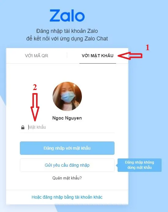 Guide on logging into Zalo Web using a previously saved account