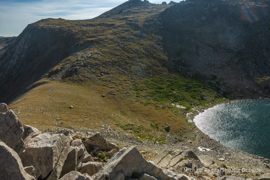 Hailey Pass and the upper Twin Lakes in the Wind River Range, Wyoming.