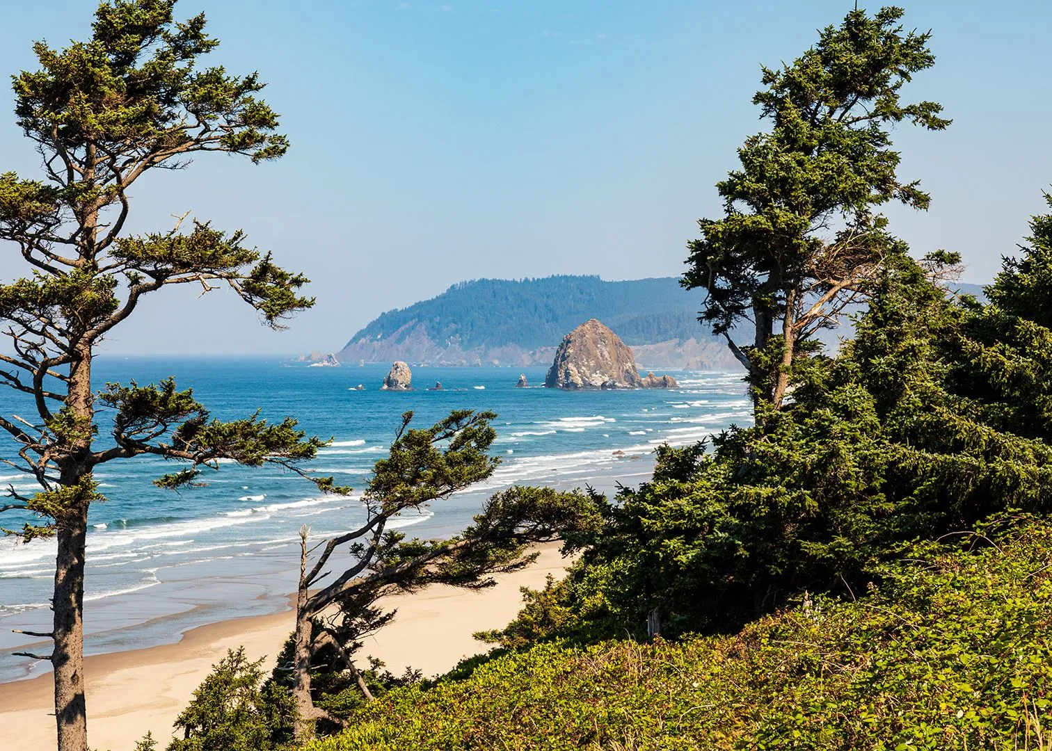 Haystack Rock and Cannon Beach, Pacific Northwest, USA