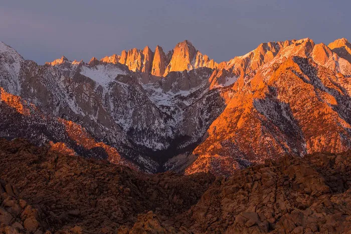 Hiker on the trail during a backpacking trip to Mt. Whitney, California
