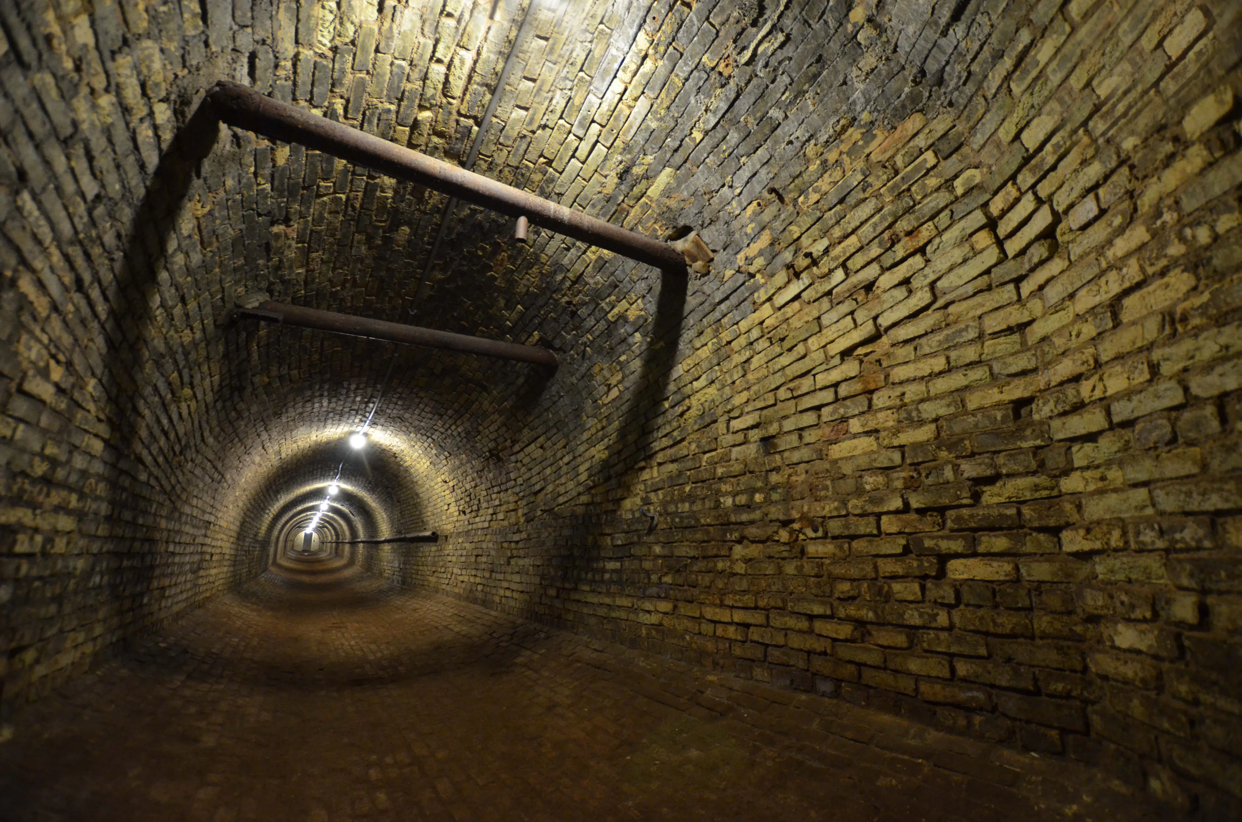 Historic brick steam tunnels at the former Traverse City State Hospital, Building 50