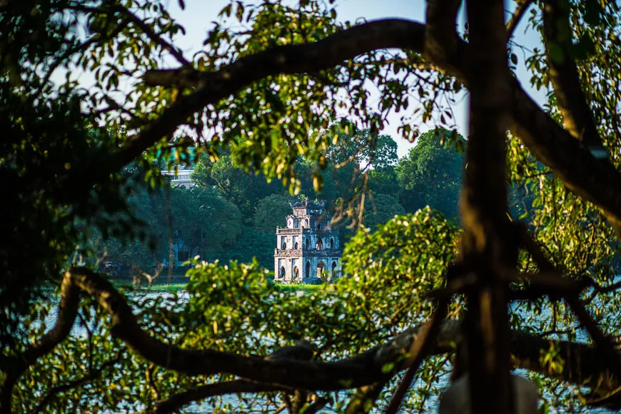 Hoan Kiem Lake, the central landmark and a beautiful place where to go in Hanoi Vietnam