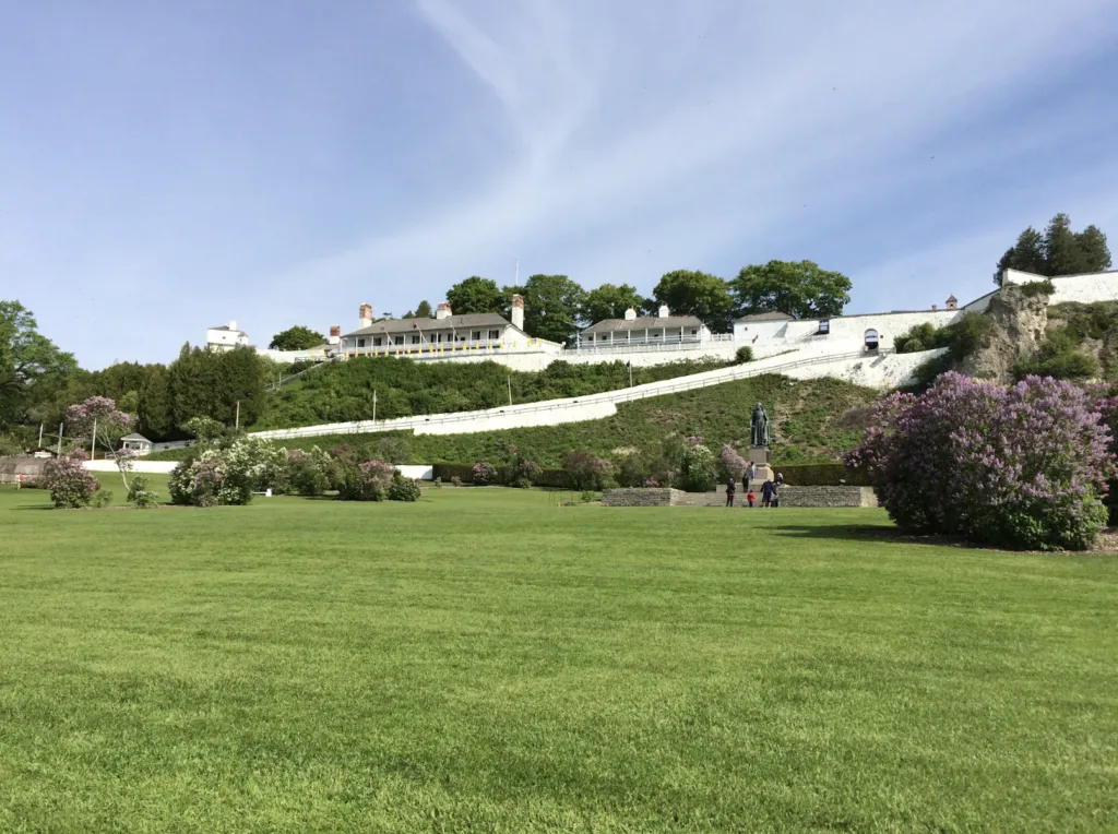 Horse-drawn carriage on Mackinac Island, a unique place to visit in Michigan