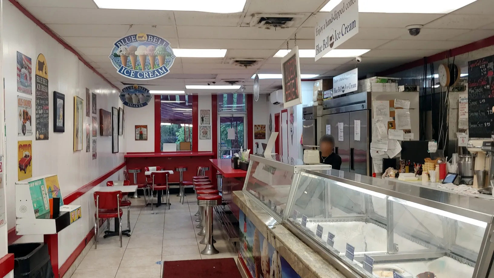 Inside of Mr Ice Cream parlor, showing flavor options available when deciding what to eat in san antonio texas