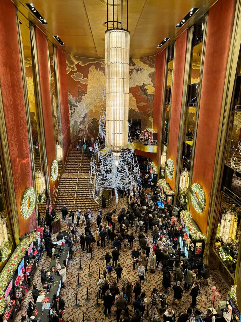 Inside the ornate Radio City Music Hall during the Christmas Spectacular