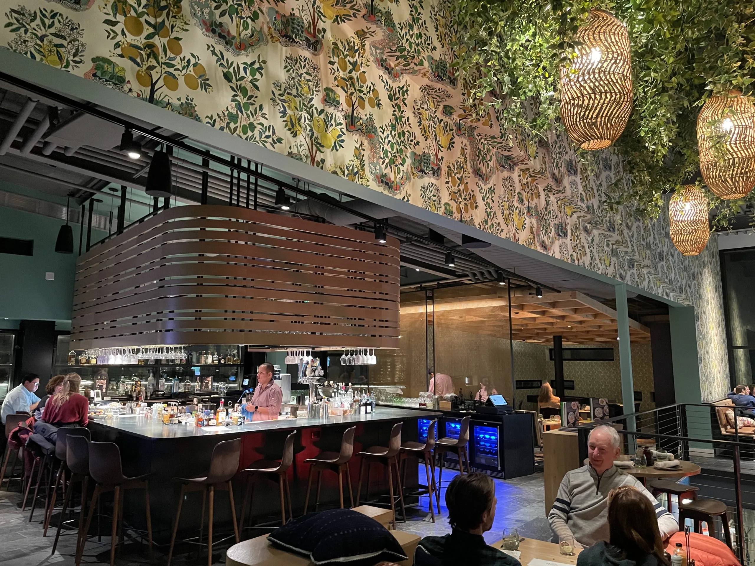 Interior dining area at Mawita Latin restaurant
