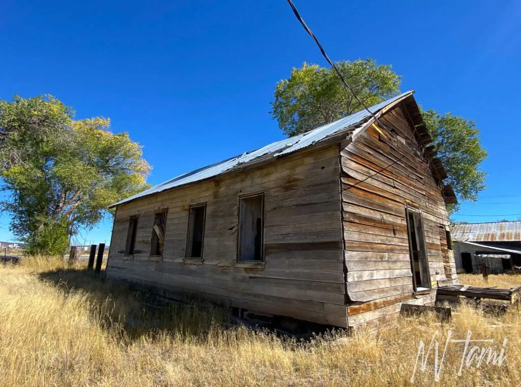 Interior view of an abandoned building, showing remaining items