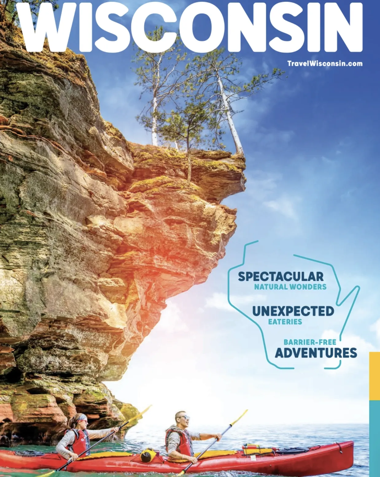 Lake scene in Wisconsin, indicating outdoor adventures detailed in the free state travel guide