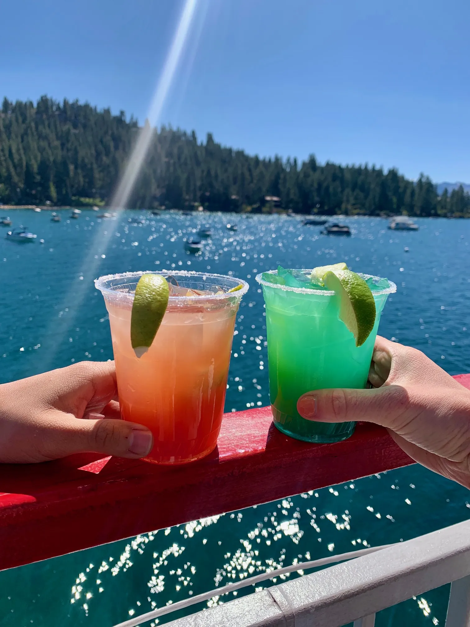 Large boat sailing on Lake Tahoe
