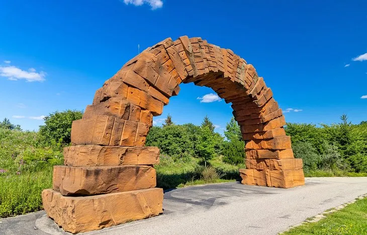Large outdoor sculpture in a garden setting at Frederik Meijer Gardens &amp; Sculpture Park