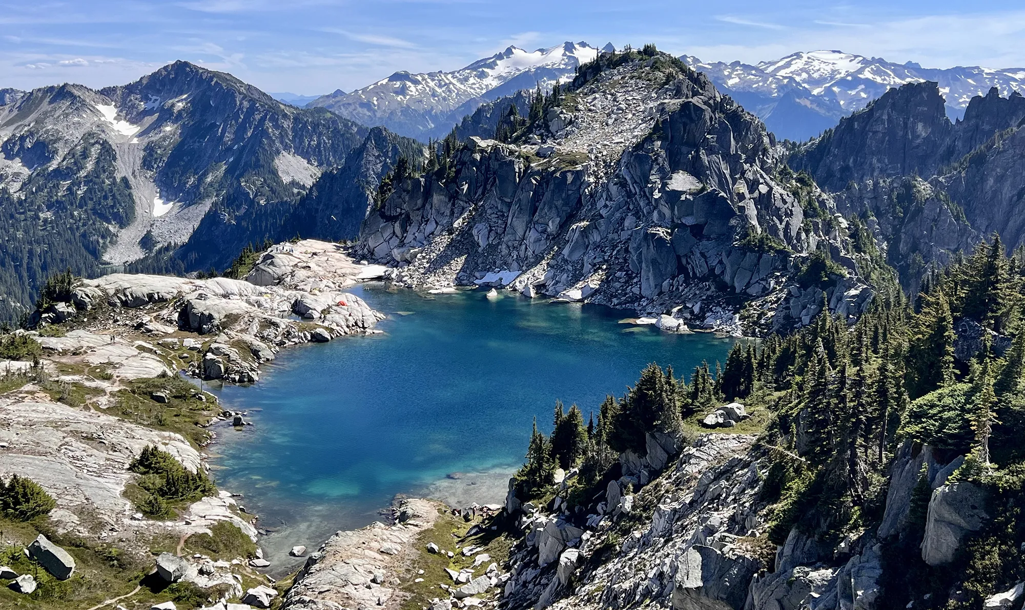 Looking down on Thunder Mountain Lake from a nearby ridge, Washington