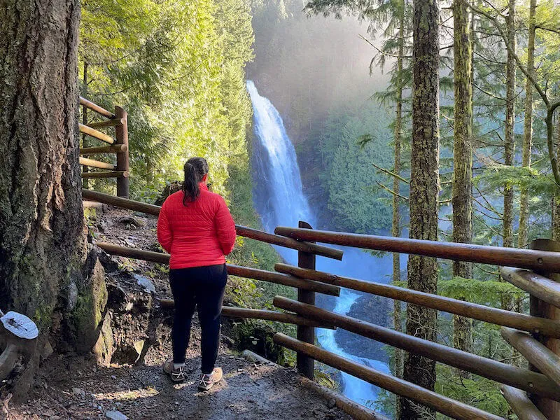 Lower falls view during the hike to Wallace Falls
