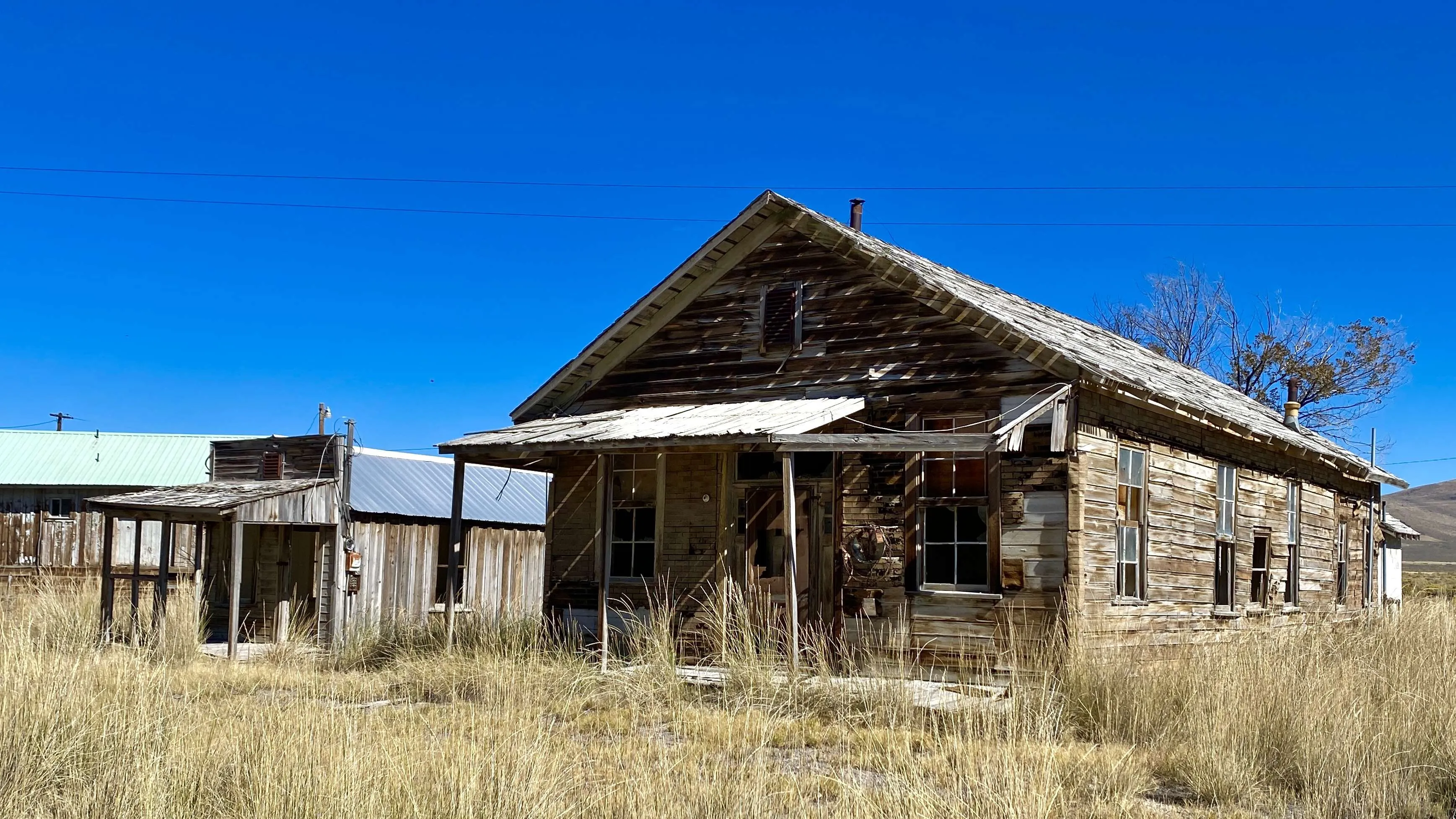 Main street view of downtown Wendel ghost town near Reno