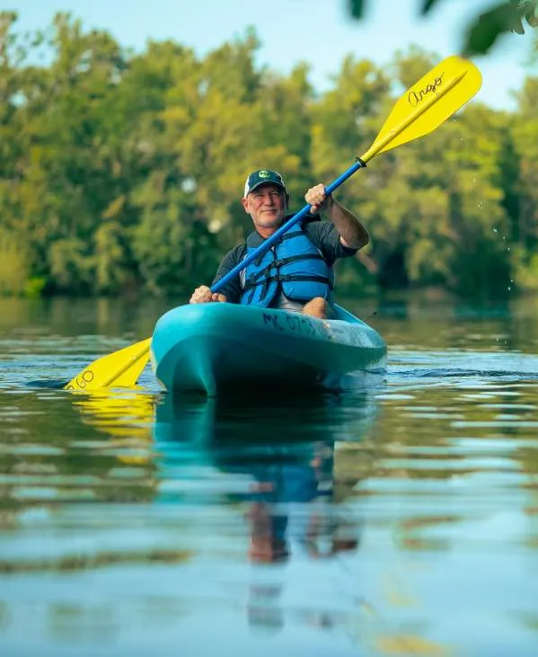 Man kayaking on Huron River