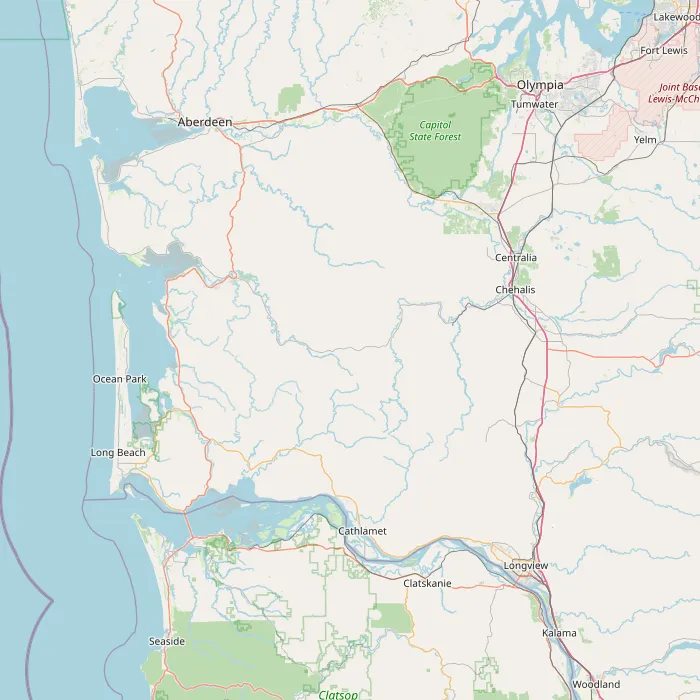 Map showing data sources contributing to understanding Astoria Oregon Climate