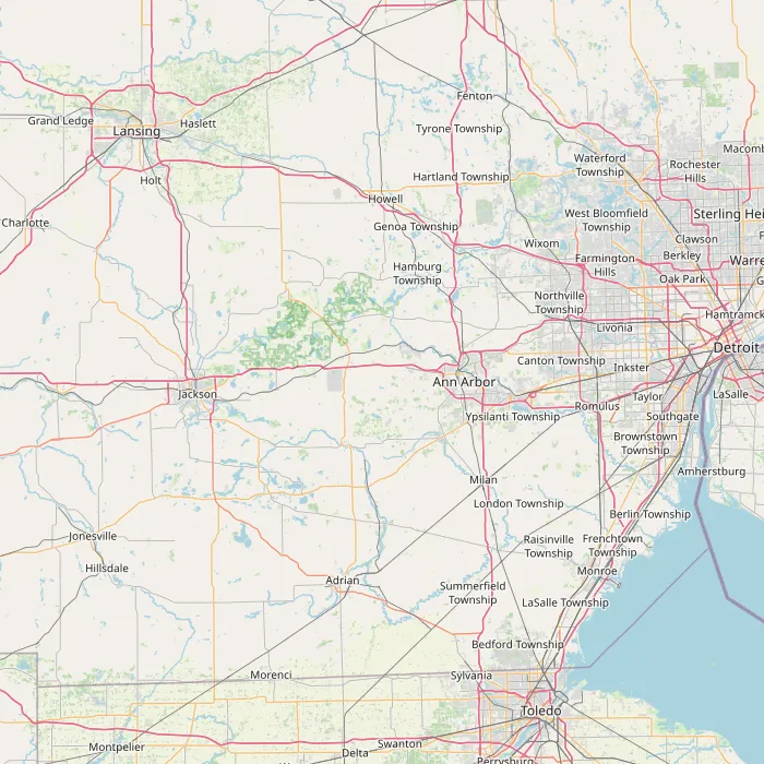 Map showing data sources used to analyze the climate in Ann Arbor Michigan area