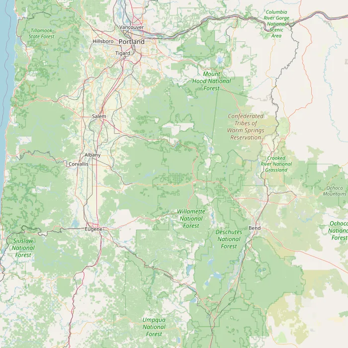 Map showing weather data sources contributing to understanding Bend Oregon Weather Year Round