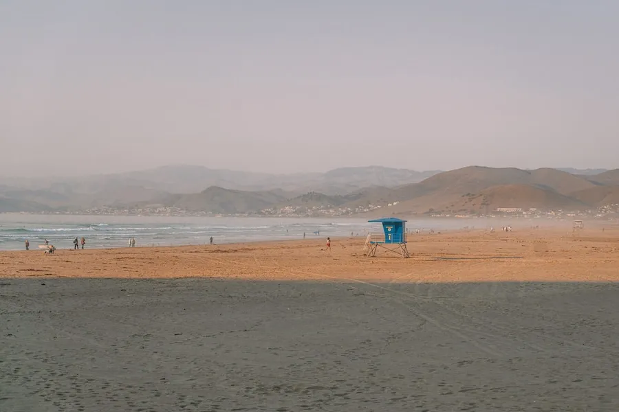 Morro Bay Beach with the iconic Morro Rock in the background