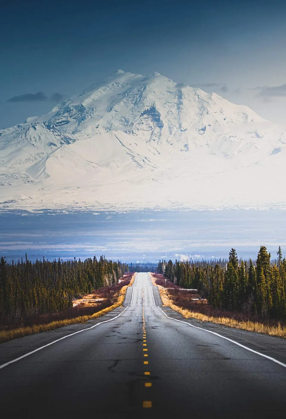 Mount Drum bathed in spring light during an Alaska trip in May