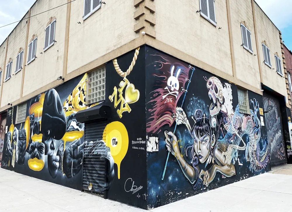 Mural on a corner in Brooklyn NYC.