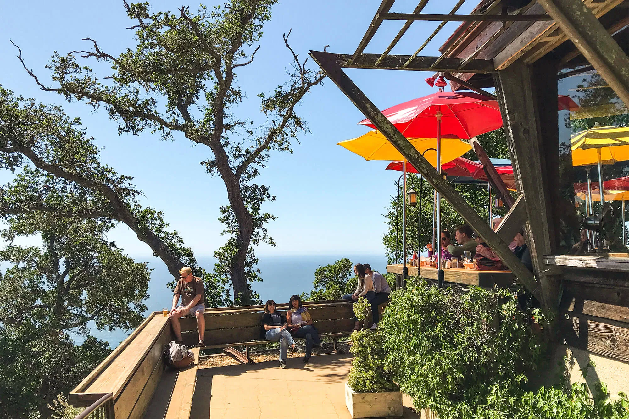 Nepenthe restaurant building with expansive ocean views