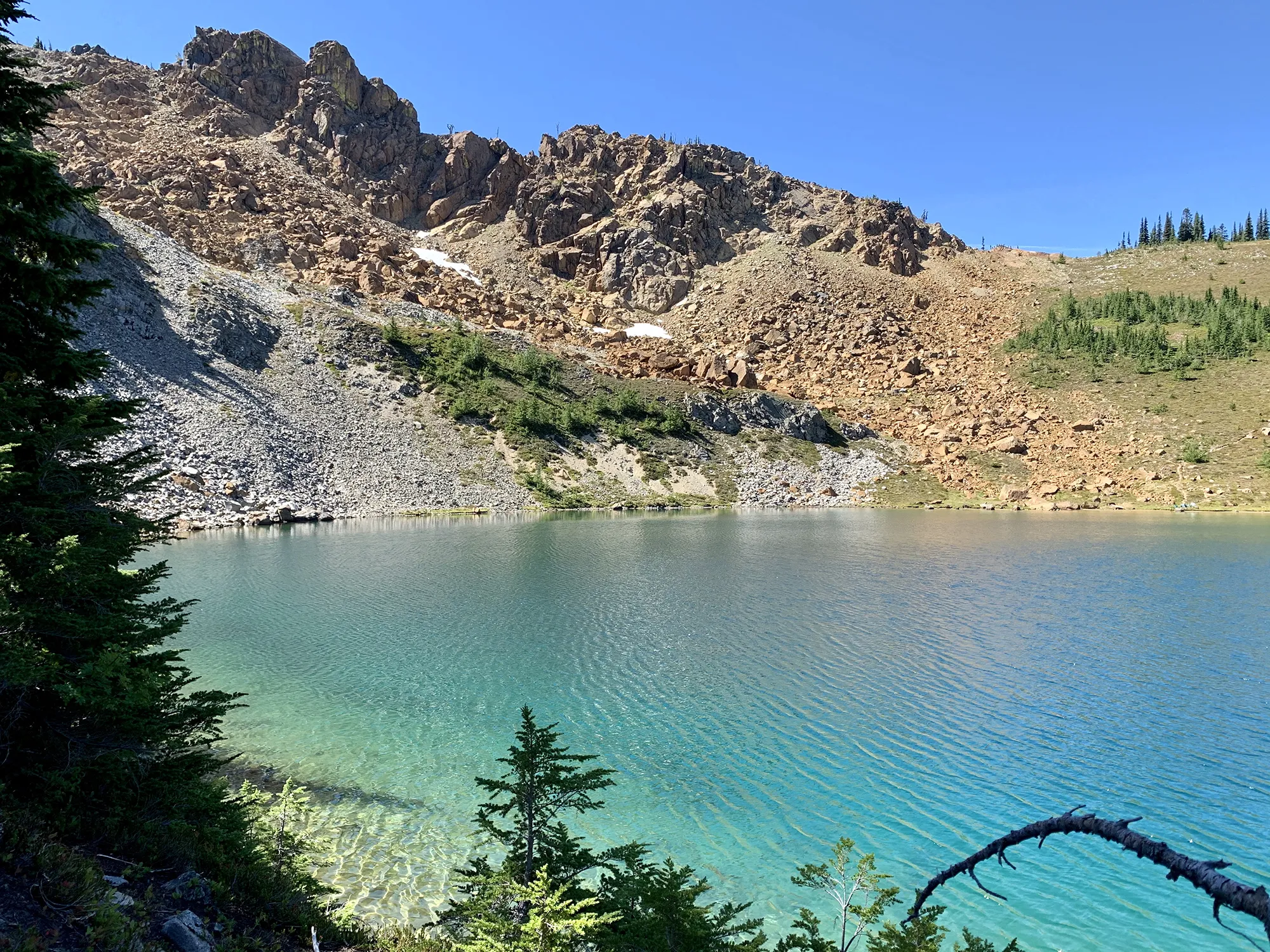 Overlooking Sprite Lake from the ridge near Paddy-Go-Easy Pass, Washington
