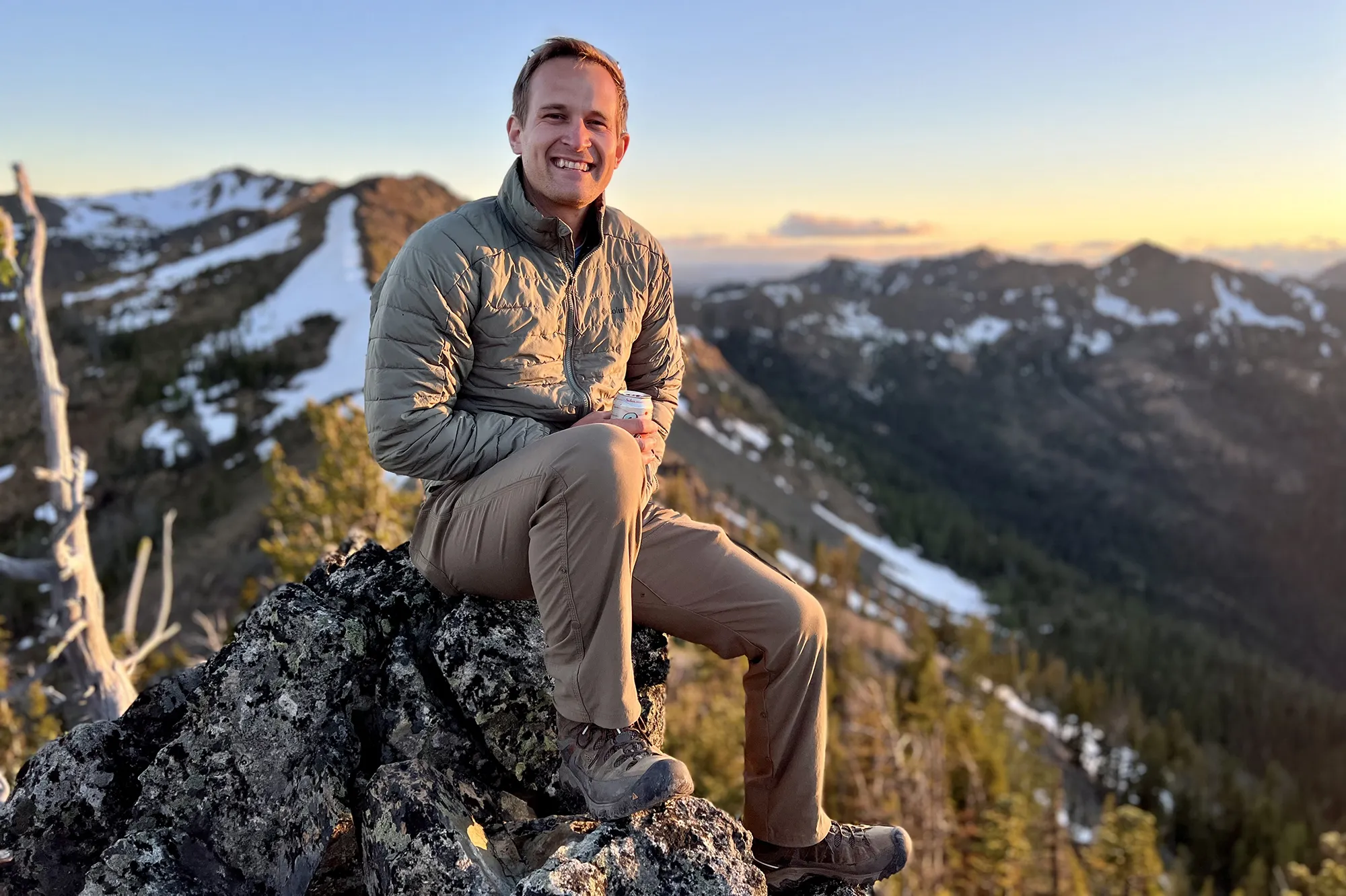 Panoramic view from Navaho Peak after a challenging overnight backpacking trip in Washington