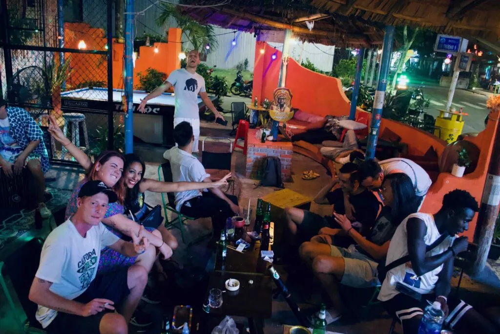 People enjoying the diverse crowd at Heaven Bar Da Nang