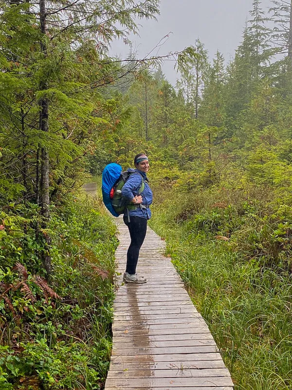 Rain gear hanging up, essential for backpacking in the Pacific Northwest