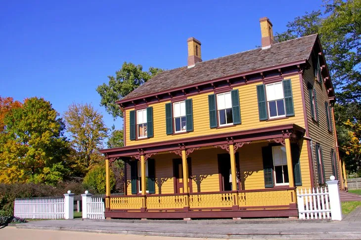 Replica of a historic American home in Greenfield Village at The Henry Ford complex