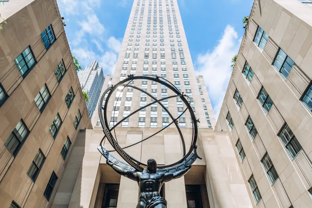 Rockefeller Center from below