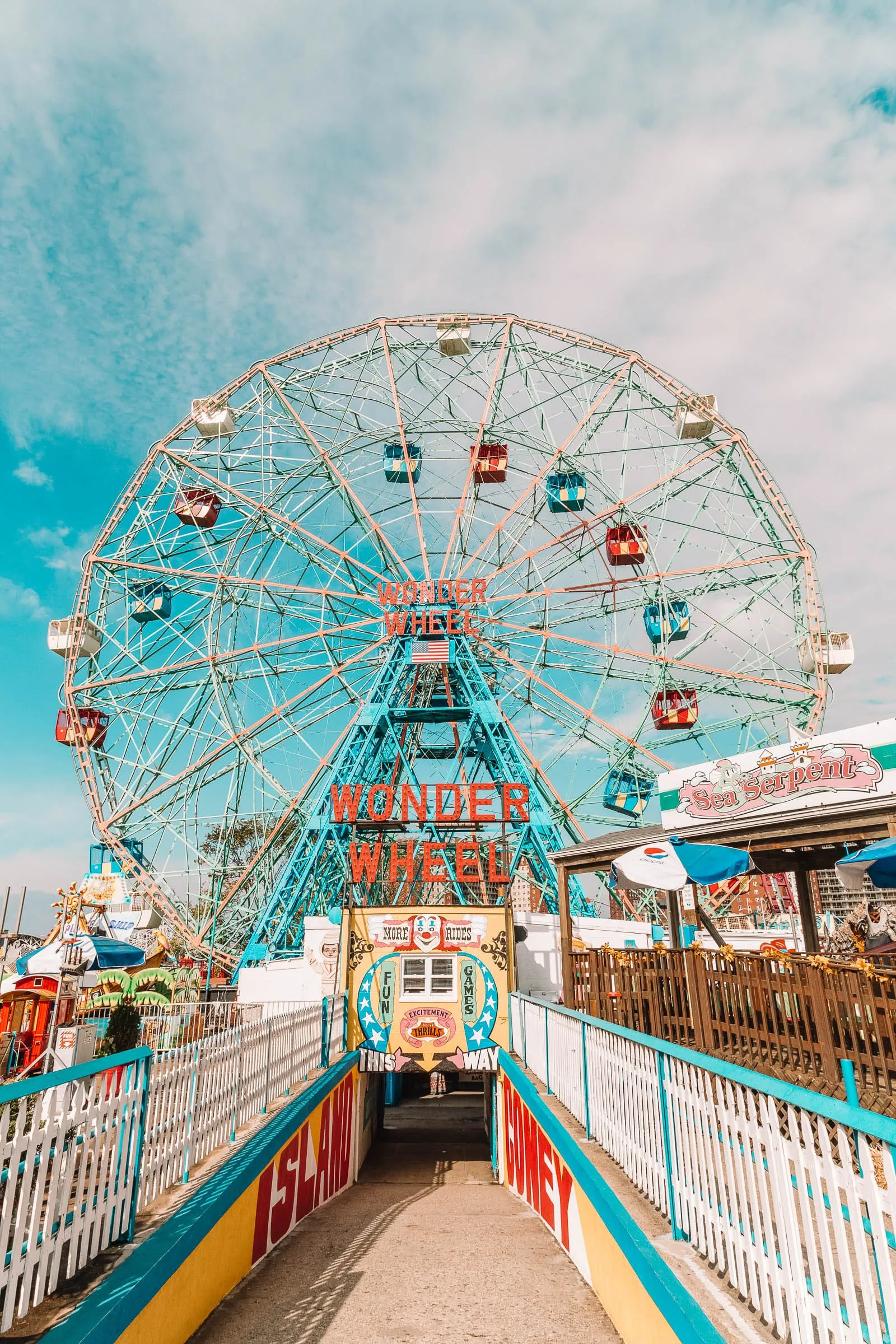 Roller coasters and rides at Luna Park in Coney Island, Brooklyn