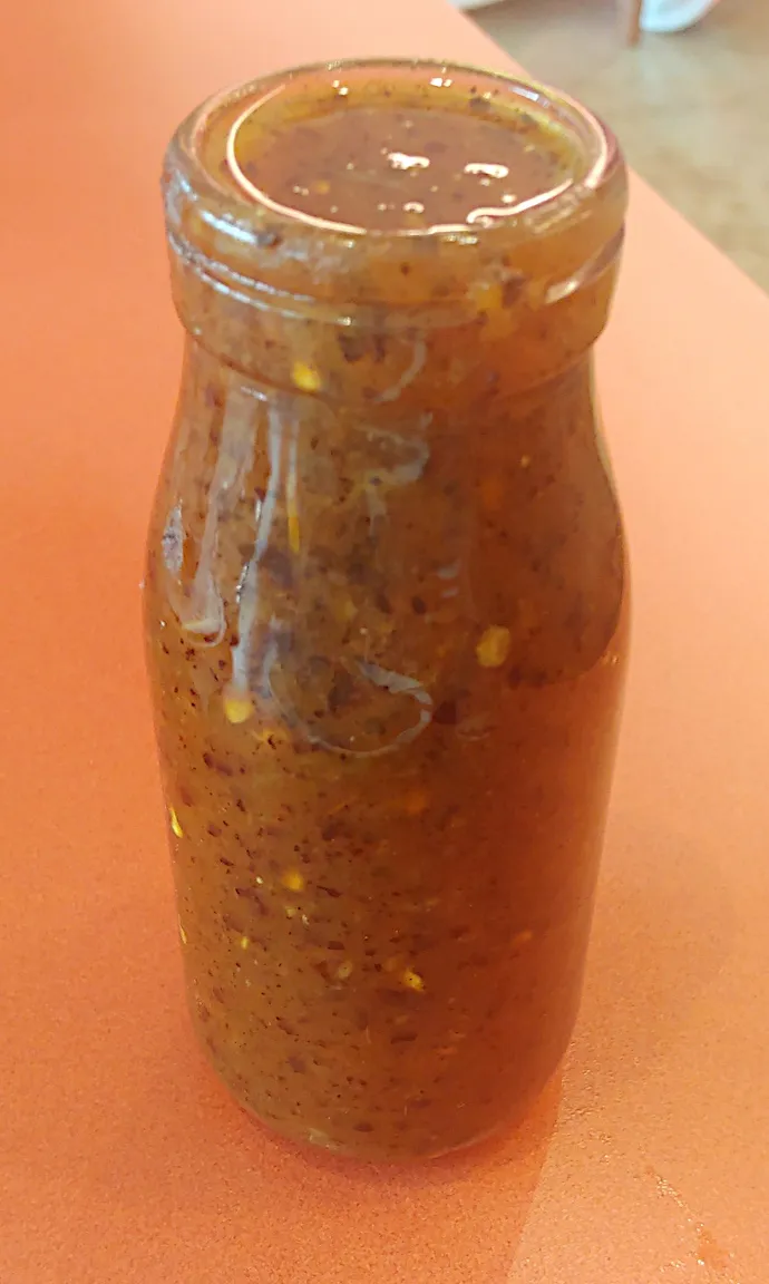 Rosario’s fire roasted salsa close-up