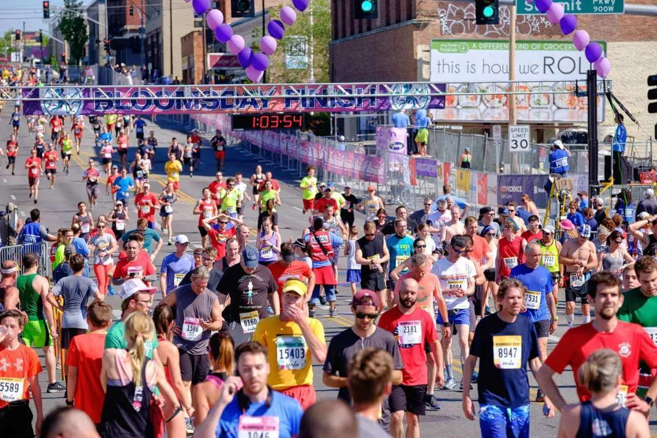 Runners at the start of the Bloomsday race in Spokane
